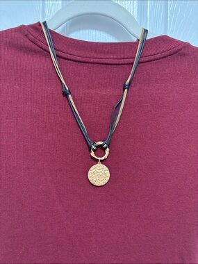 Zara Gold Pendant Necklace with Black and gold colored cords